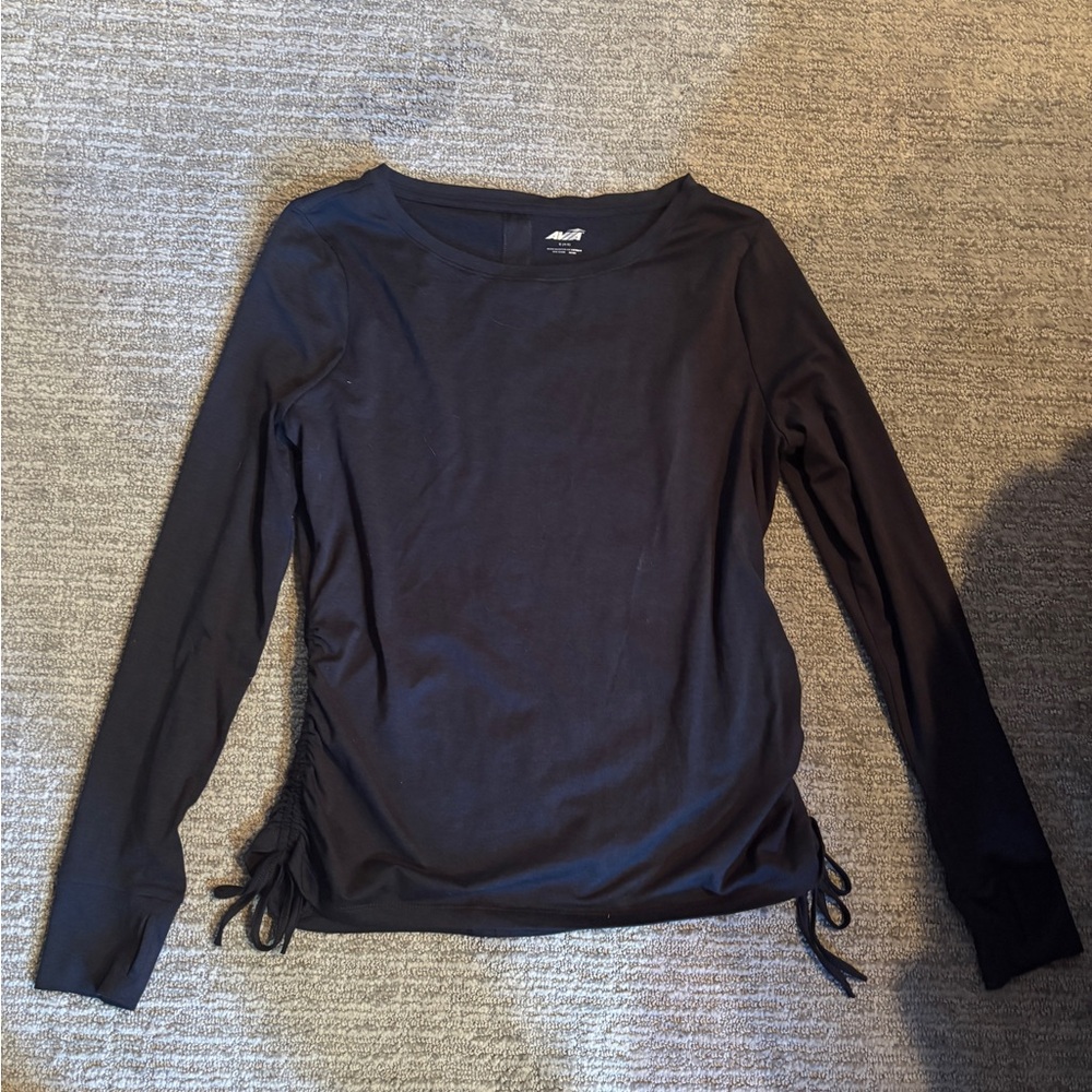 Avia Women's Long Sleeve Workout Top with Ruched Side Ties